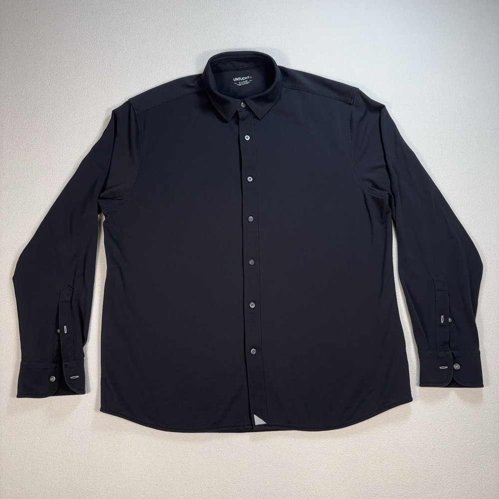 UNTUCKit Mercurey Shirt Men's XL Black Regular Fit 100% Cotton Button Up *READ*
